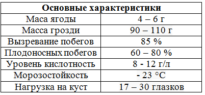 таблица саперави